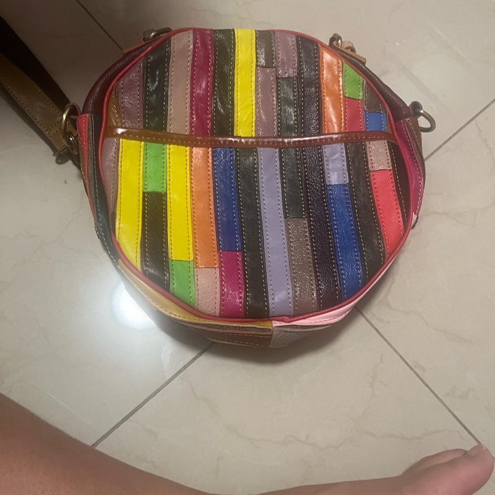 Ameri Leather Colorful Striped Women's Crossbody … - image 1